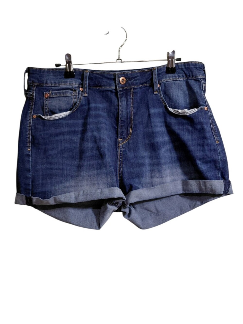 Levi's Dark Blue Rolled Cuff Denim Shorts